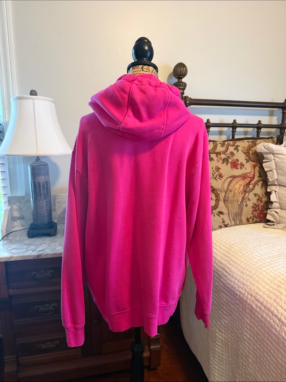 Nike Bright Pink Hoodie with White Swoosh - Picture 2 of 3